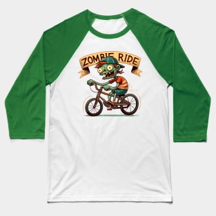 Zombie Ride - Zombie boy on bike Baseball T-Shirt